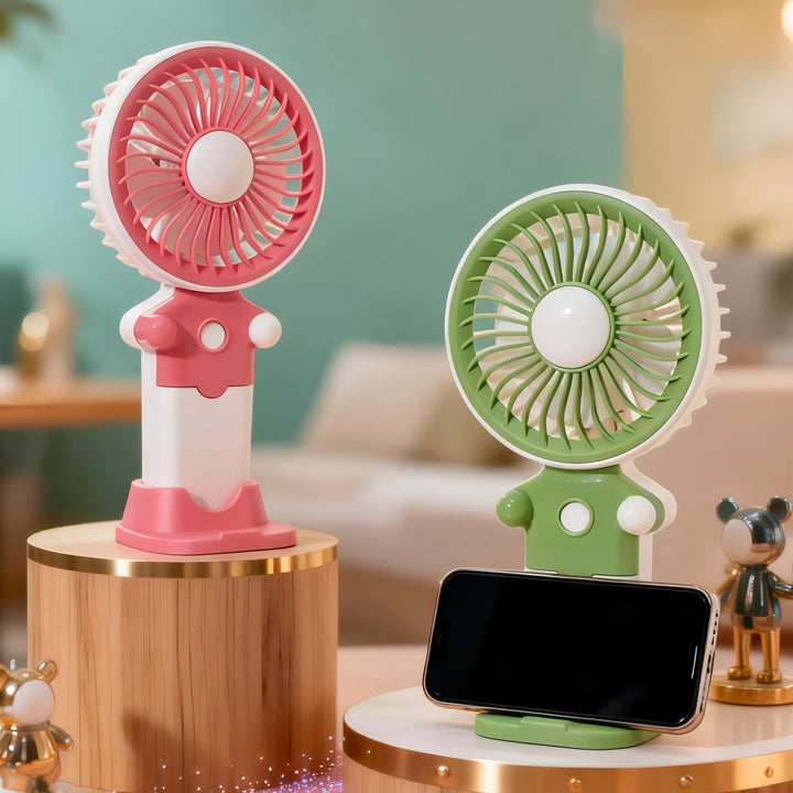 Women's Portable Hand Fan with USB Charging Function and Flexible Tilt Adjustment Stornfield