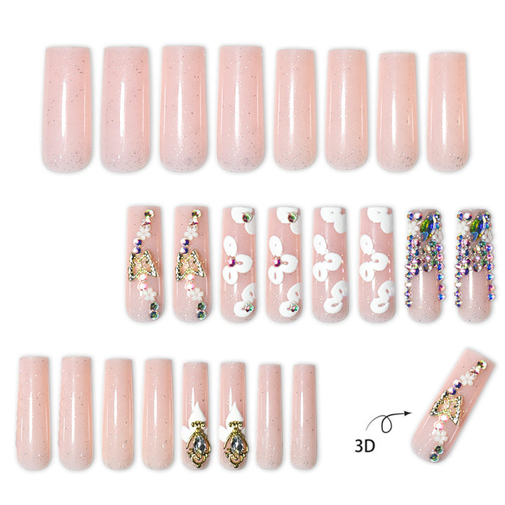 Floral Decorative Press-On Nail Extensions Stornfield