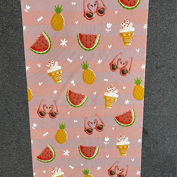 Beach towel with tropical flamingo design Stornfield