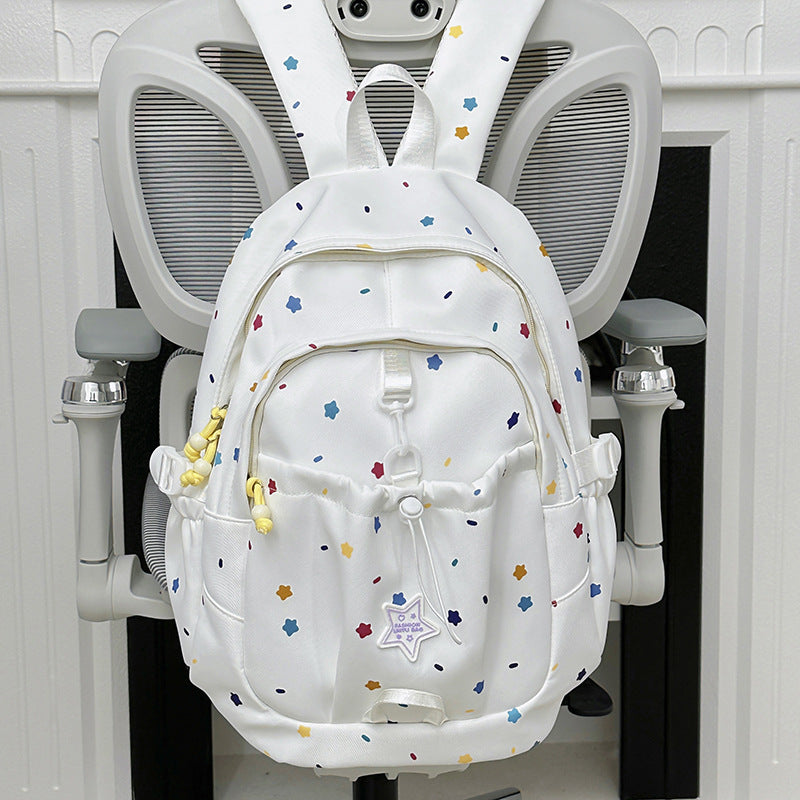 Backpack with Colorful Star Pattern and Versatile Compartments Stornfield