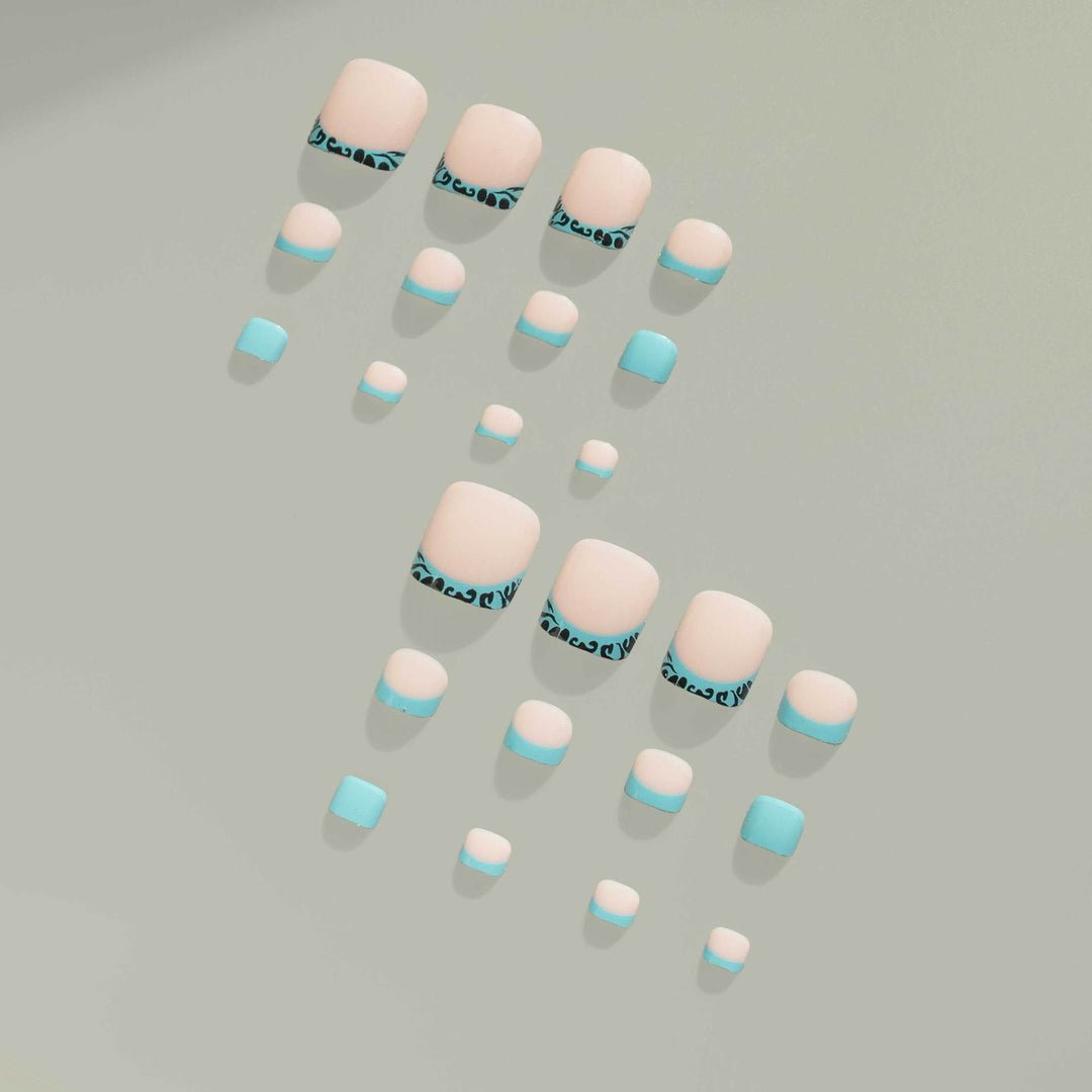 Decorative French Tip Pedicure Nail Art