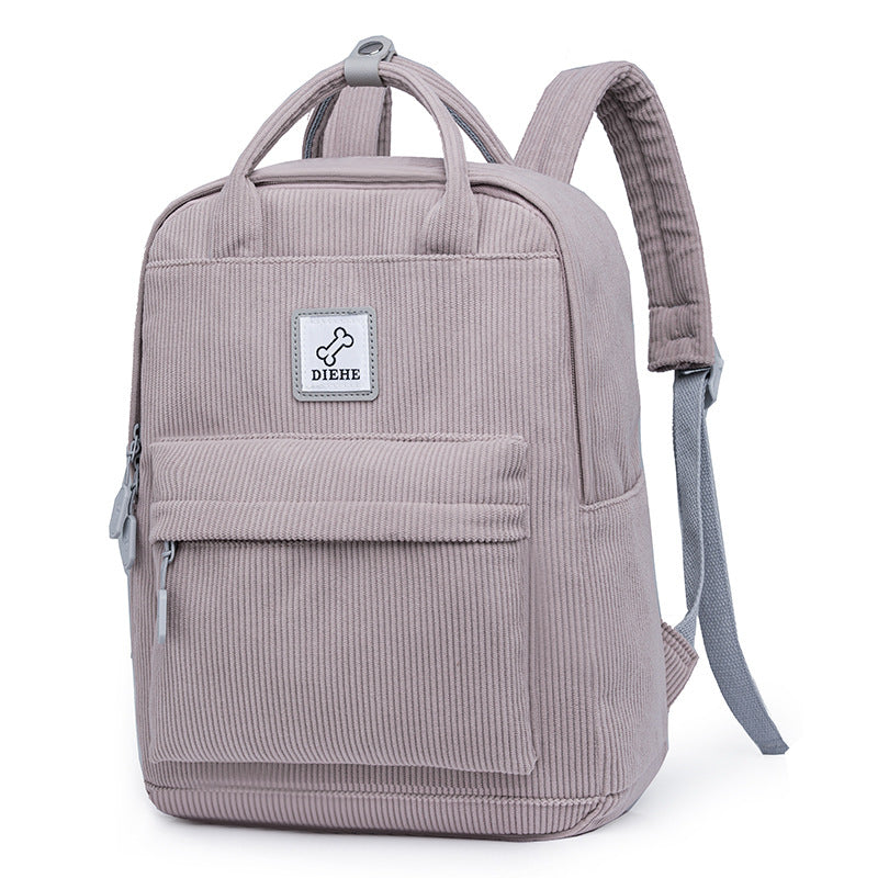Corduroy Textured Laptop School Backpack Stornfield