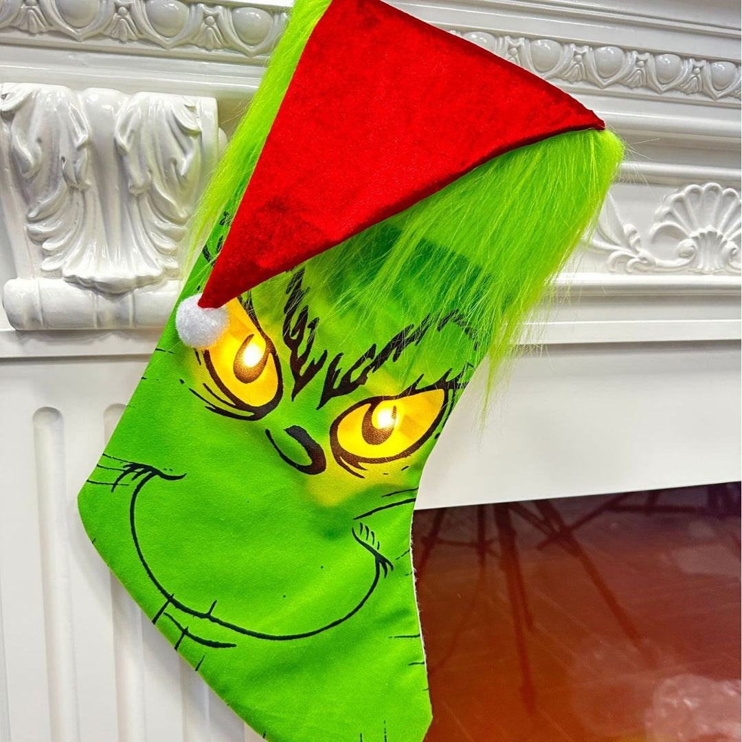 Funny Christmas stocking in Grinch design