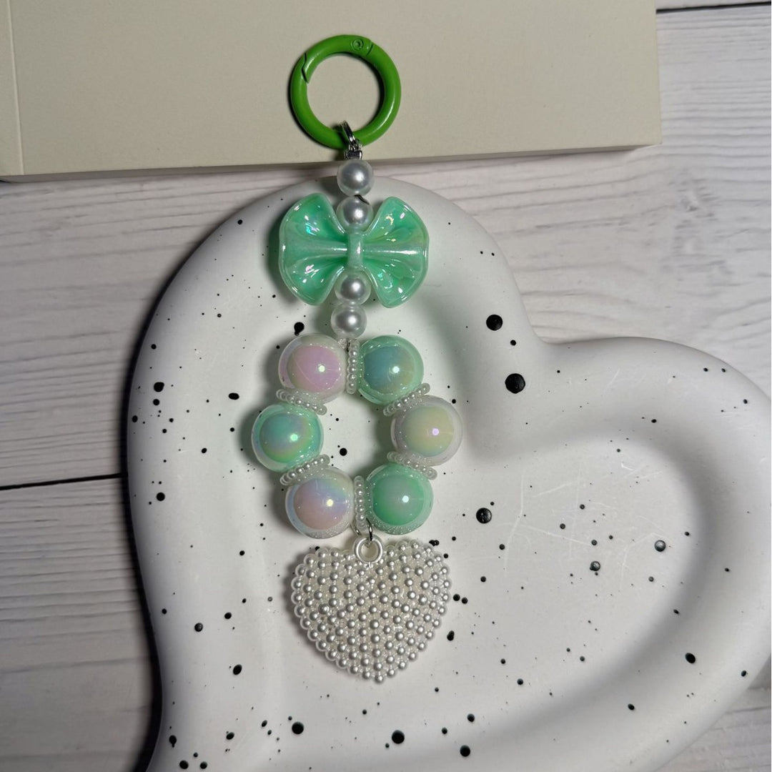 Decorative Bow and Bead Charm Keychain Stornfield