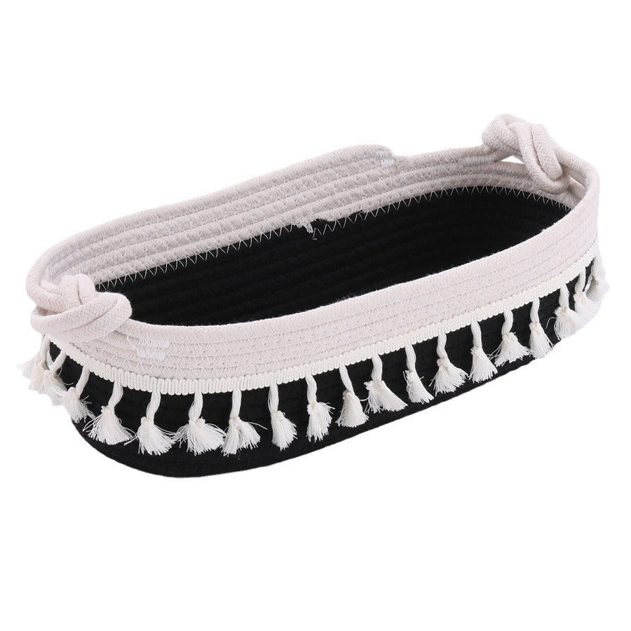Women Decorative Storage Basket with Fringe Decoration Stornfield