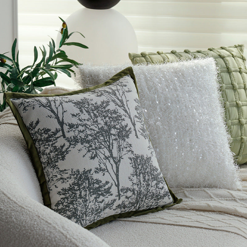 Decorative pillow with floral tree design