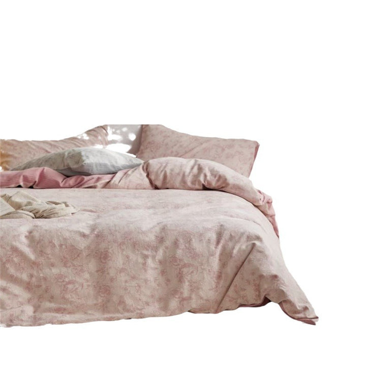 Cotton Renforcé bedding set with floral all-over print and concealed zipper
