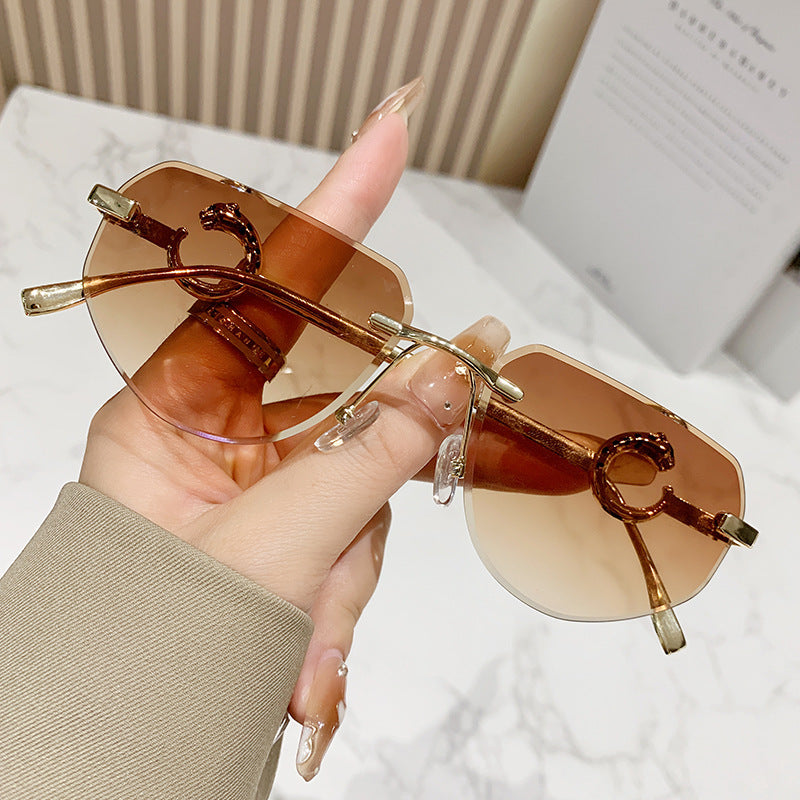 Women's trendy chic sunglasses in modern design with delicate metal frame Stornfield