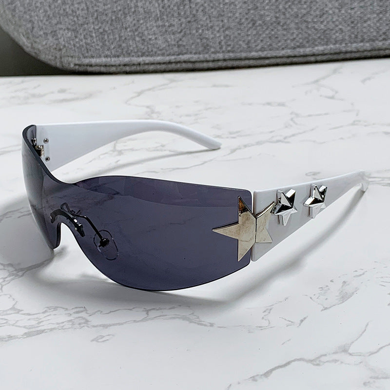 Women's stylish sports sunglasses with half-frame and striking star accents Stornfield