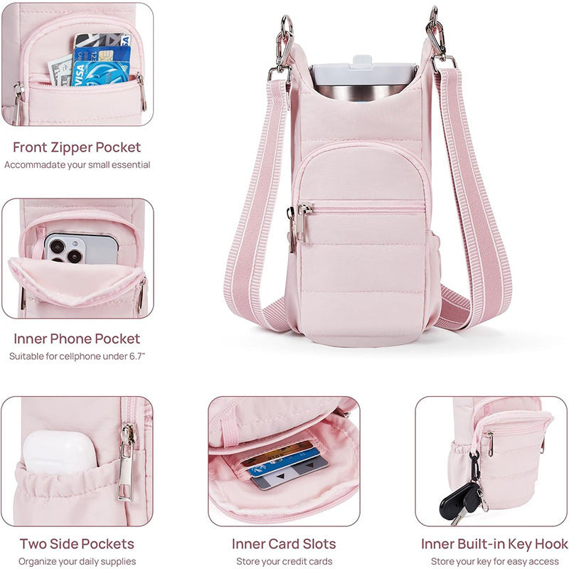 Practical shoulder bag with insulated drink holder Stornfield