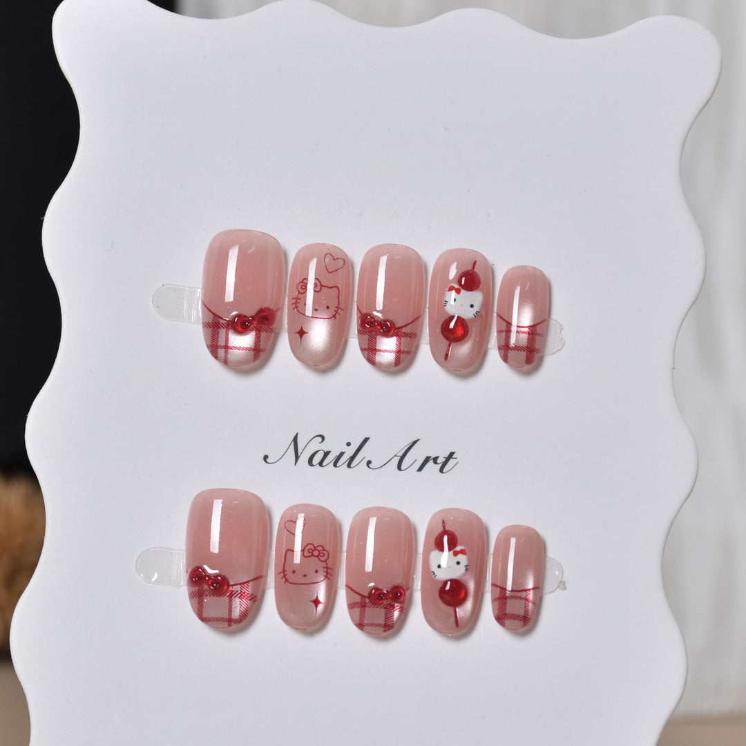 Whimsical Character Press-On Nail Art Stornfield
