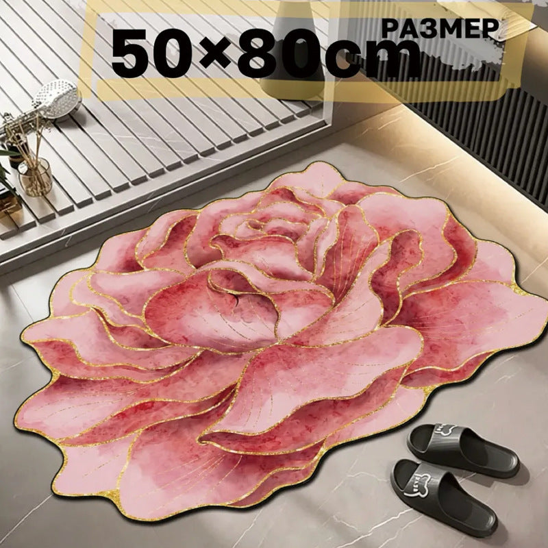 Floral Design Bath Mat
