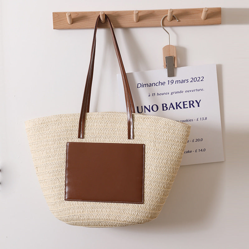 Elegant Bast bag with stylish leather detail Stornfield