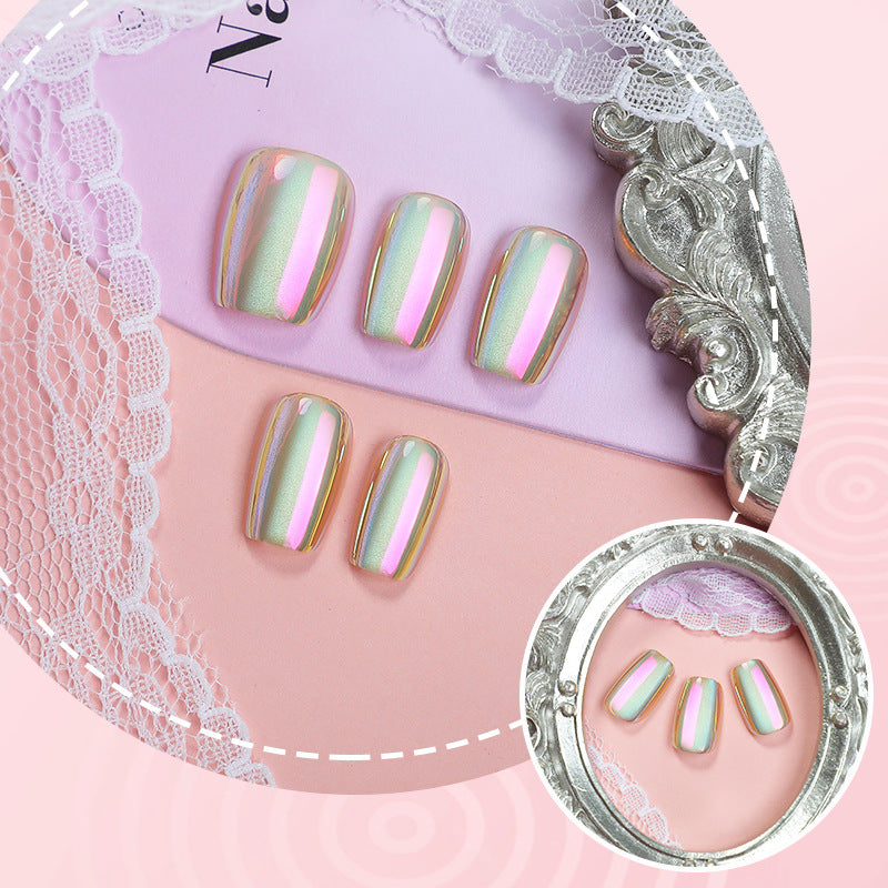 Iridescent Glossy Press-On Nail Set