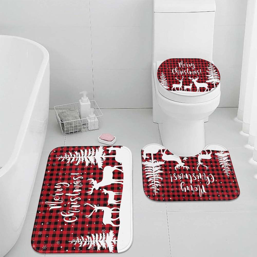 Christmas-Themed Bathroom Mat Set