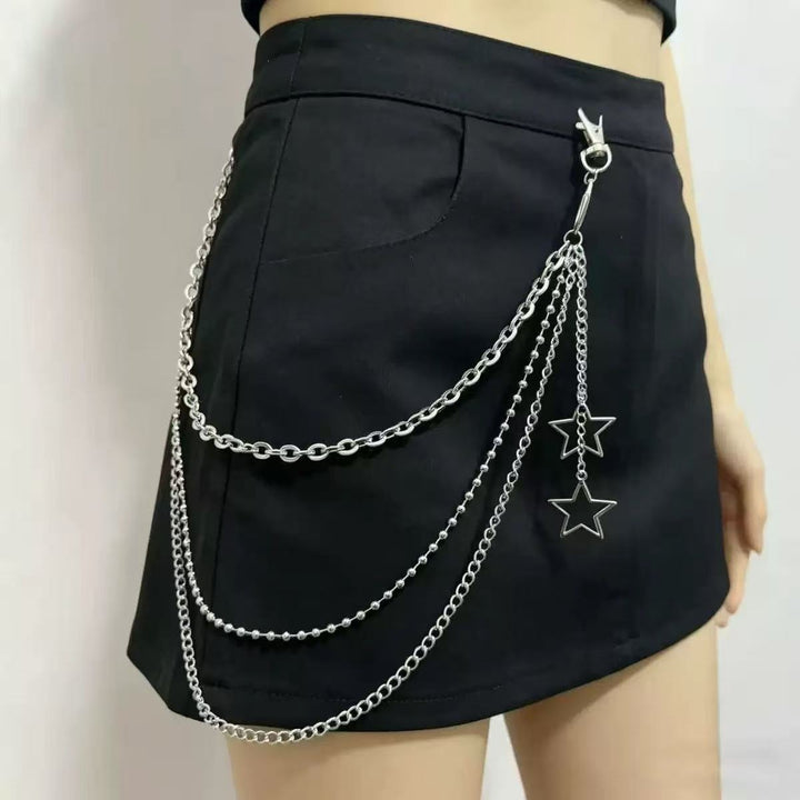 Pleated skirt with stylish chains by Stornfield