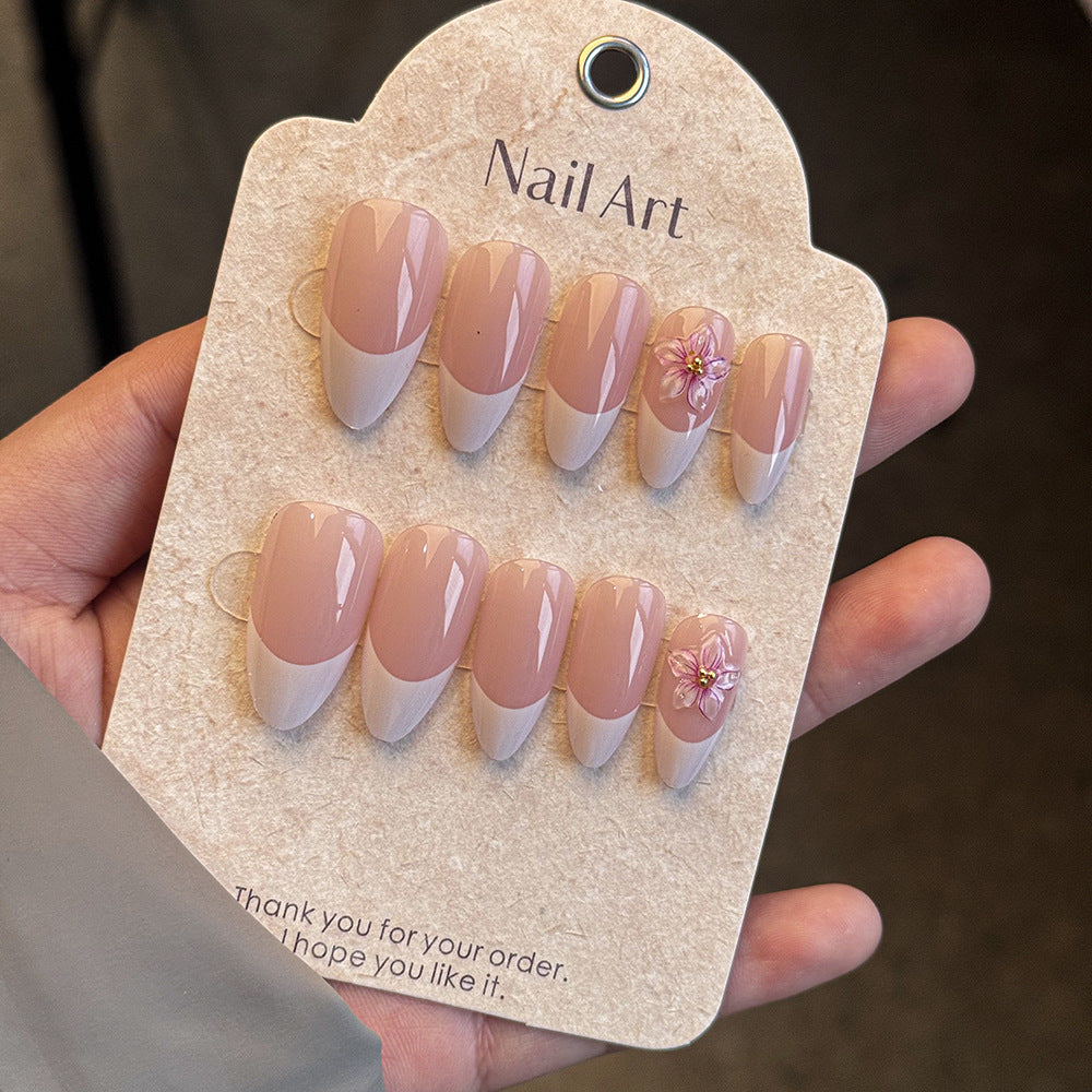 Elegant Floral Press-On Nail Set Stornfield