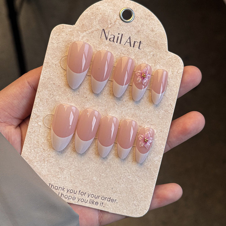 Elegant Floral Press-On Nail Set Stornfield