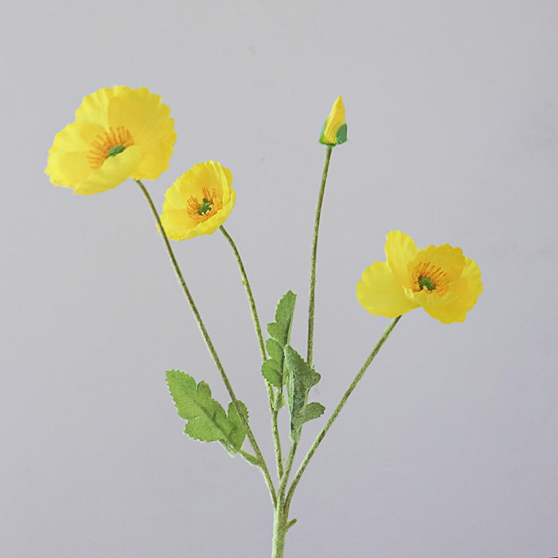 Lifelike Poppy Floral Stem