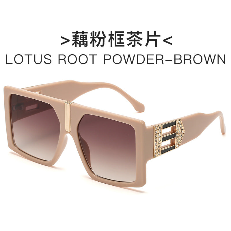 Ladies elegant rectangular sunglasses with glamorous embellishments Stornfield