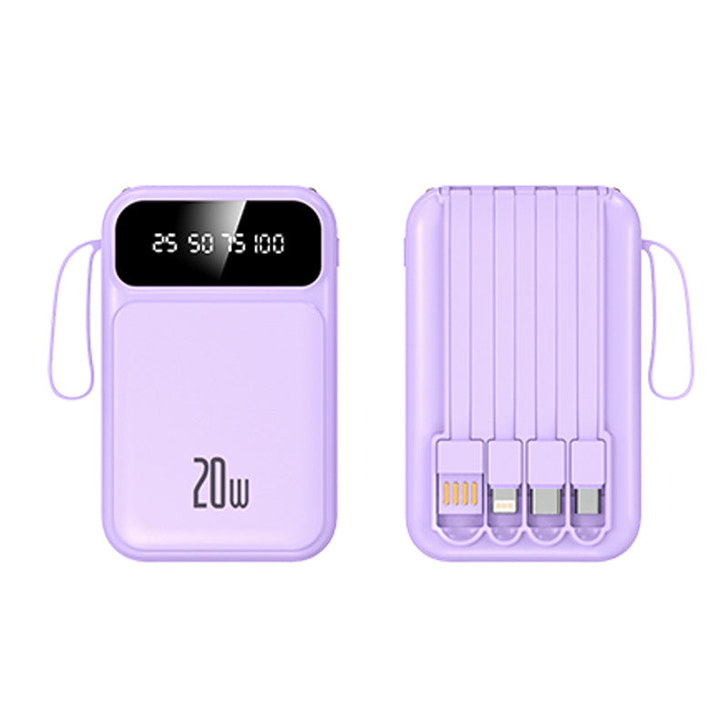 Portable power bank with integrated multifunctional charging cable and digital display Stornfield