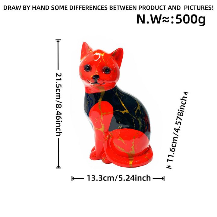 Artistic cat figurine in vibrant design Stornfield