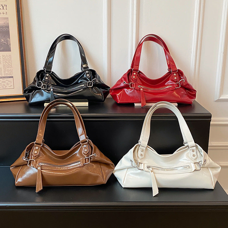 Sleek Leather Satchel Bag