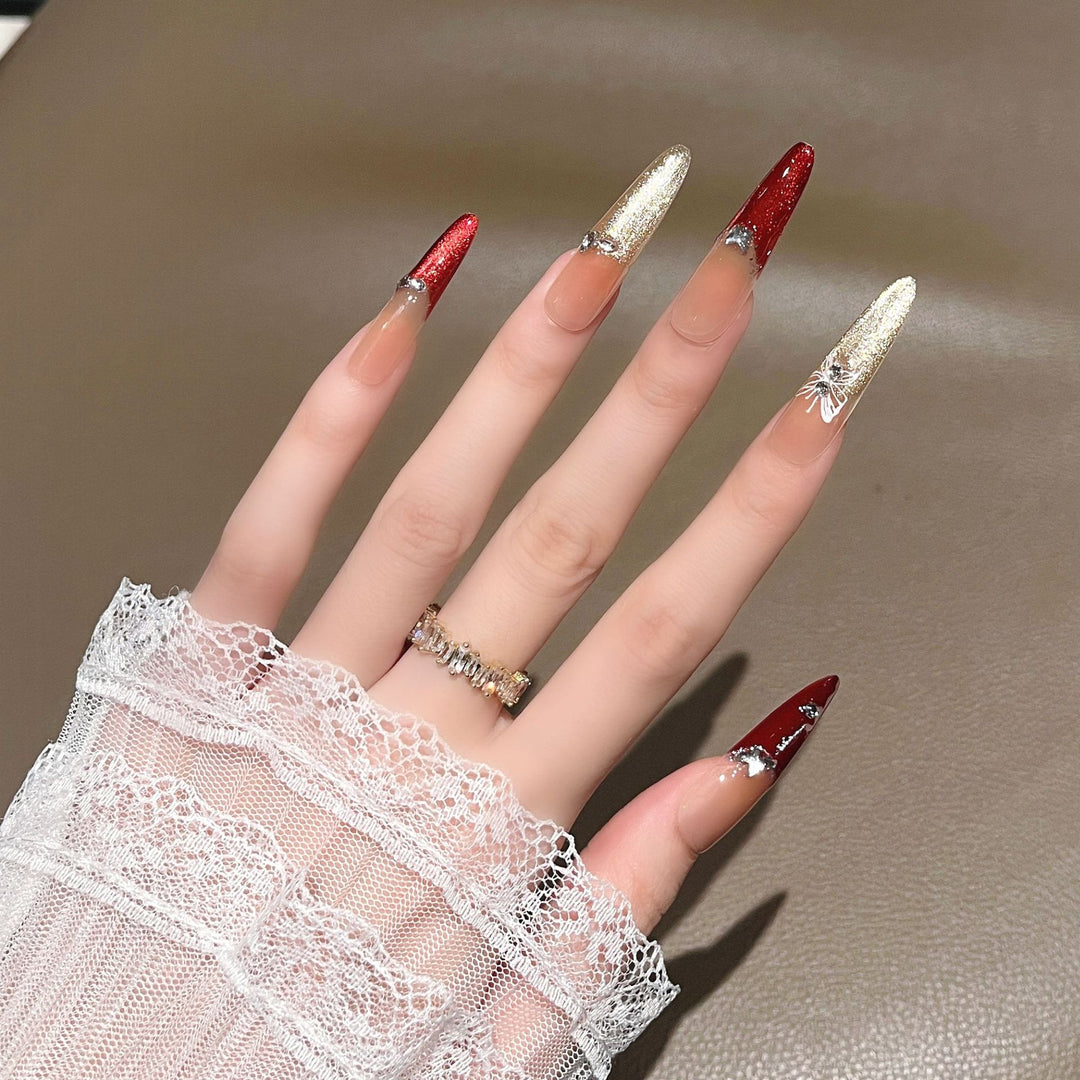 Premium Decorative Stiletto Press-On Nails Stornfield