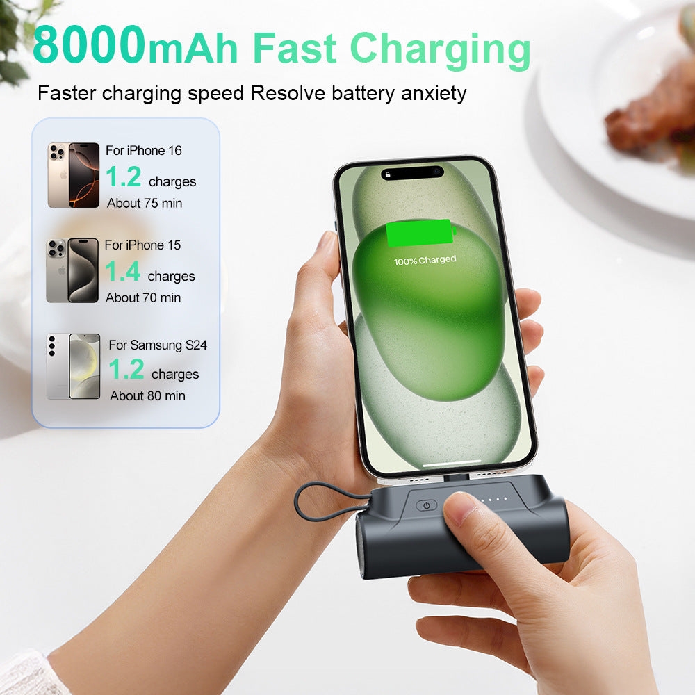 Mini Powerbank with Integrated Charging Cable Stornfield