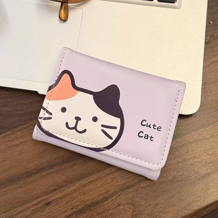 Cute Cat-Themed Zippered Wallet