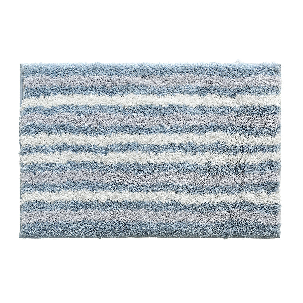 Soft Bath Mat with Striped High-Pile Surface