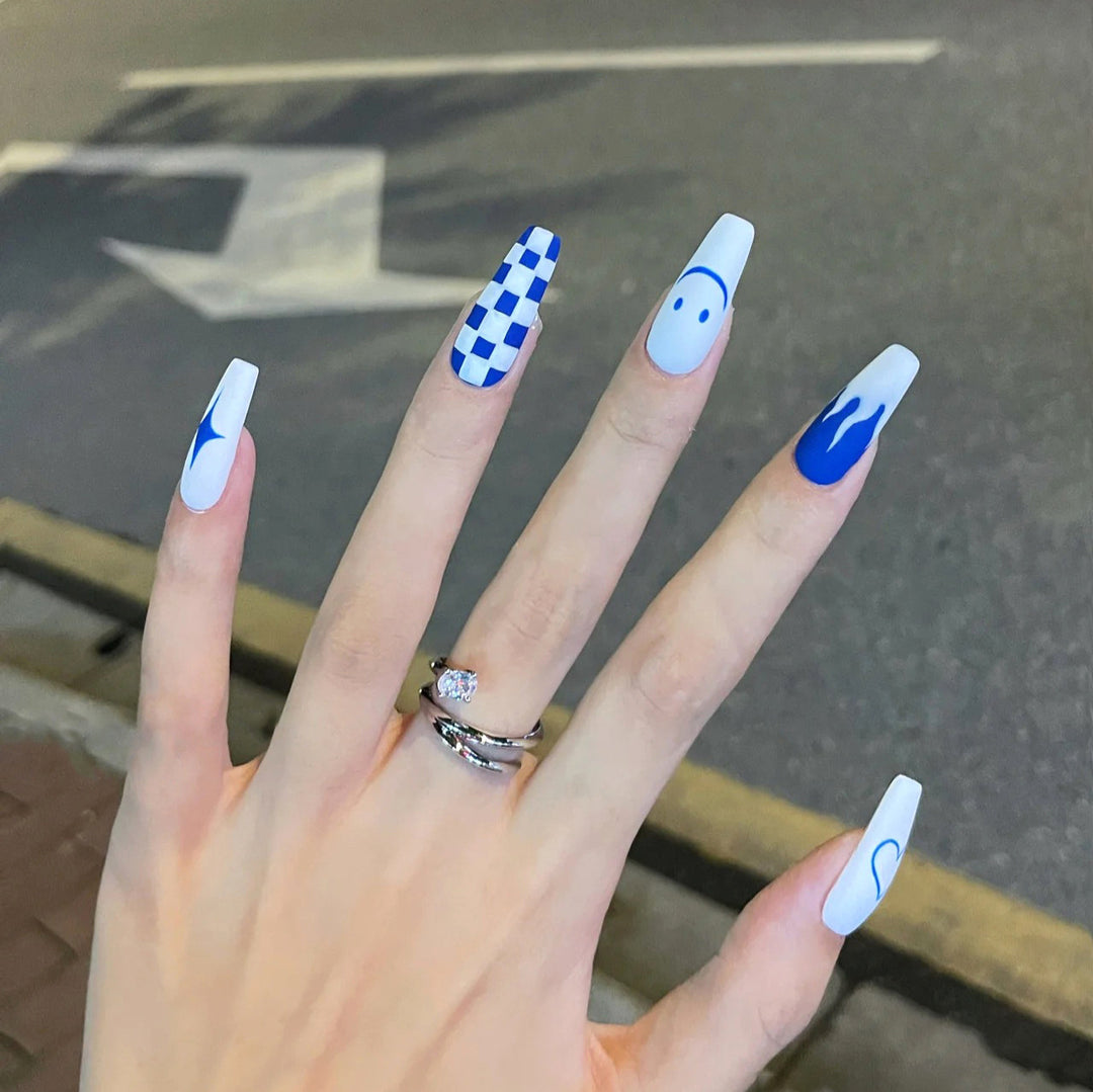 Artificial nail set with creative geometric design Stornfield