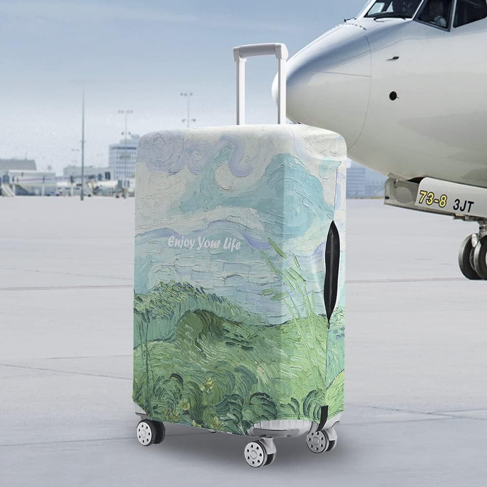 Unisex non-elastic suitcase protective cover with world travel design for hard-shell trolley and spinner wheels Stornfield