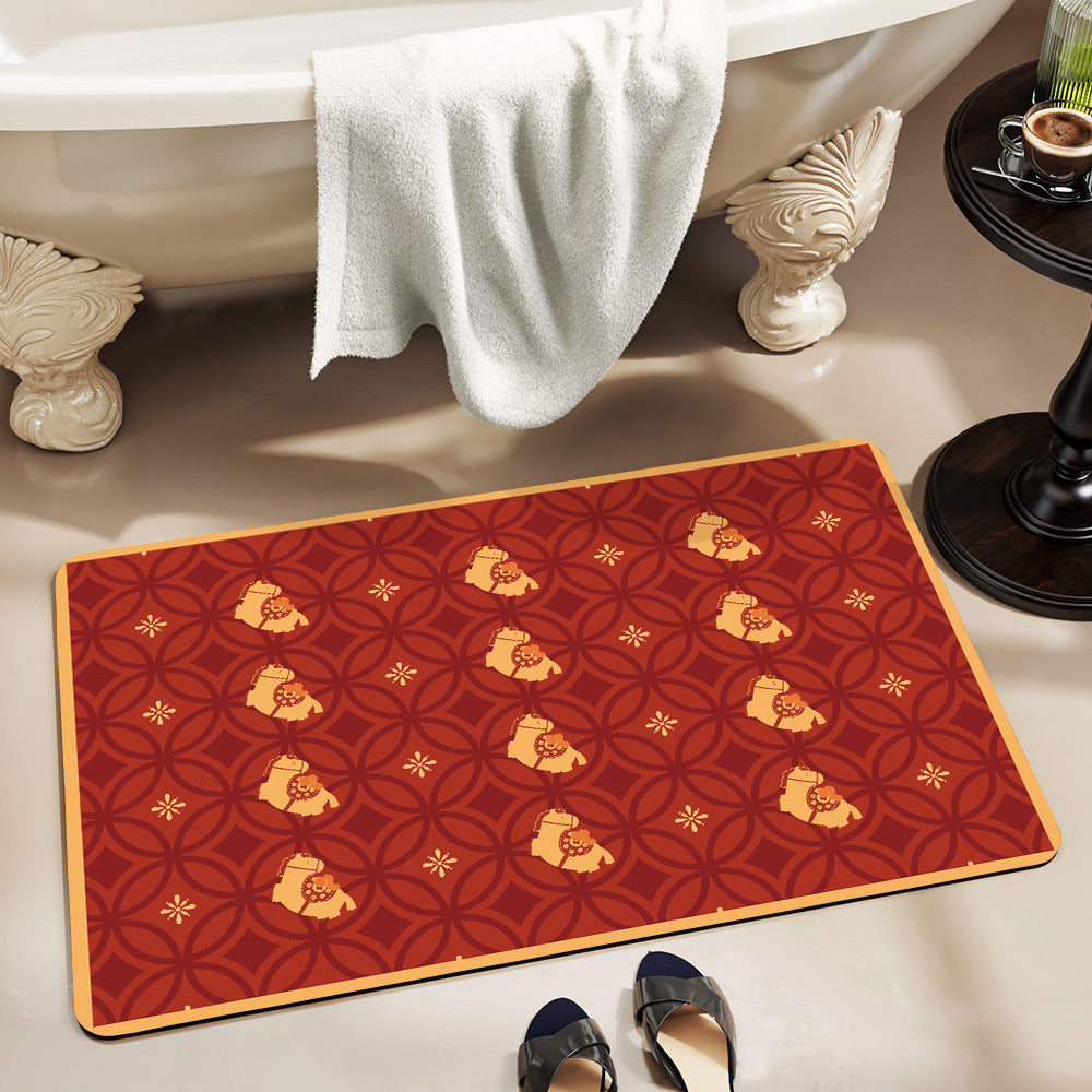 Playful Horse-Themed Memory Foam Bath Mat Stornfield