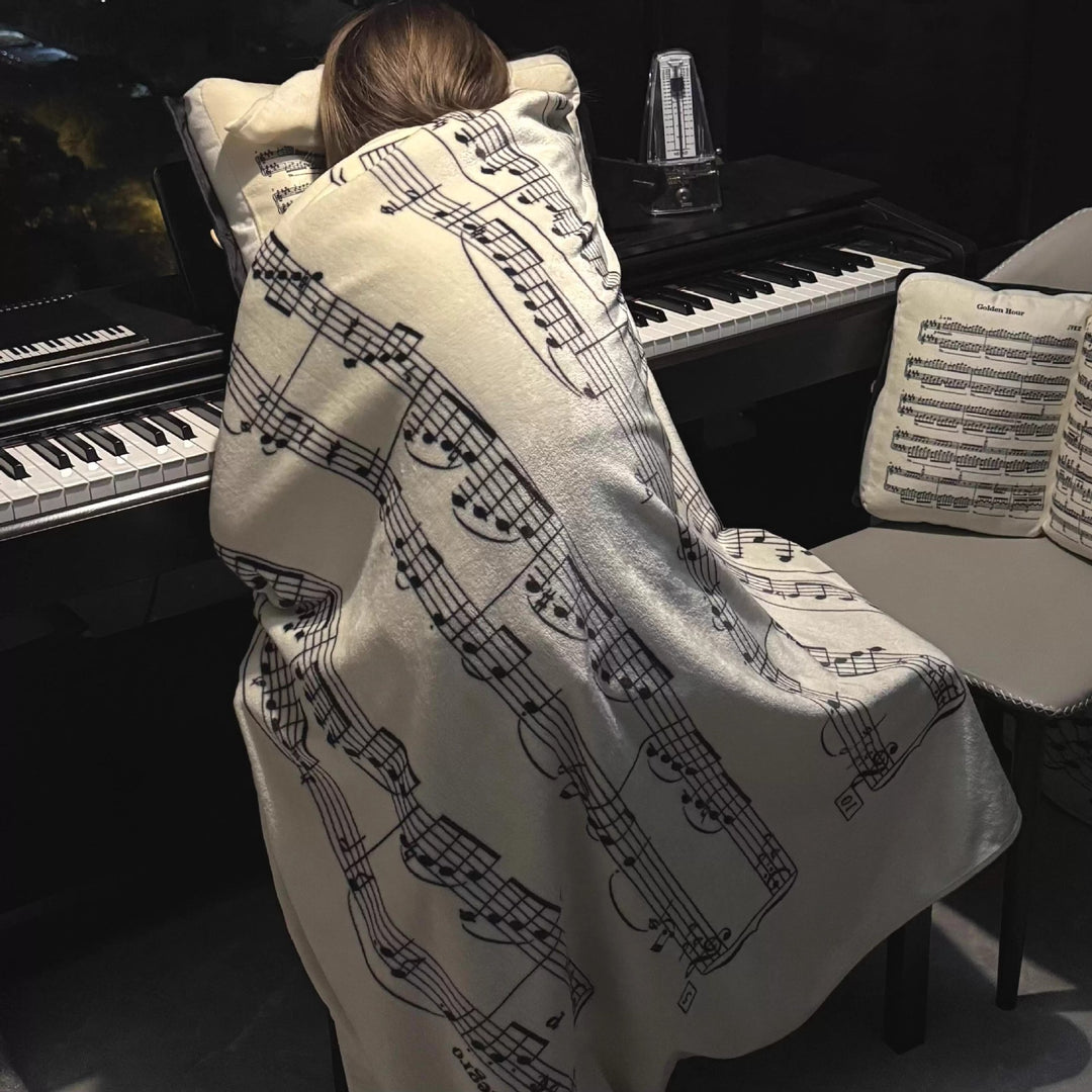 Cozy Music-Themed Fleece Blanket