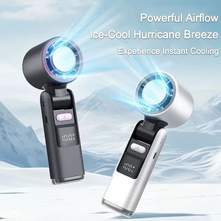 Unisex one size rechargeable portable bladeless style mini fan with foldable head LED status indicator and high capacity battery Stornfield
