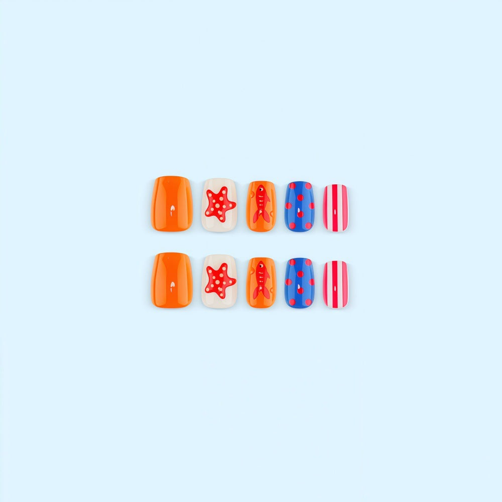 Creative artificial nails in maritime motif Stornfield
