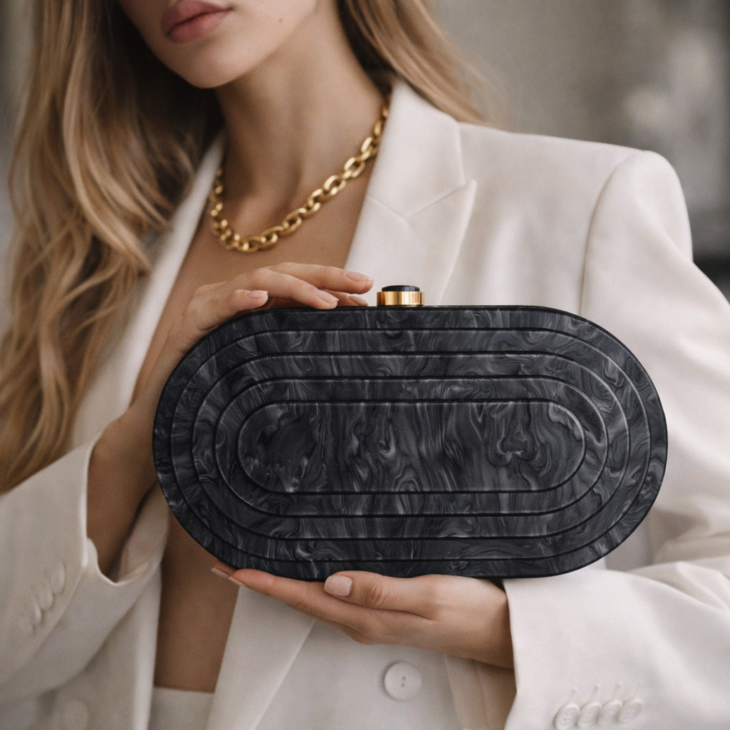 Elegant Sculptural Acrylic Clutch