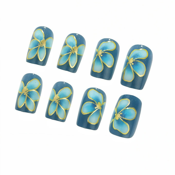 Elaborately designed artificial nails with flower pattern Stornfield
