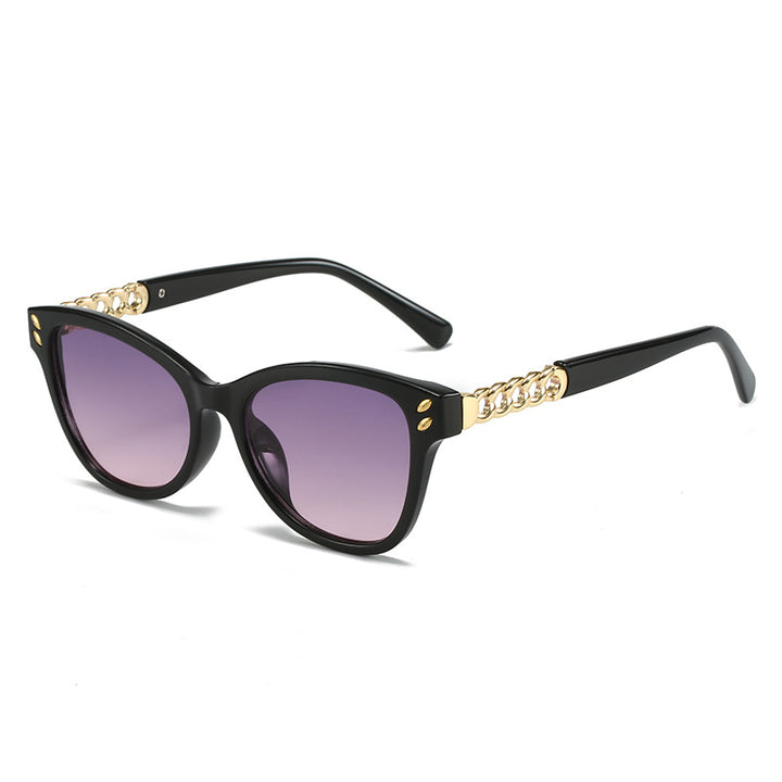 Ladies fashionable cat-eye sunglasses with luxurious chain accents Stornfield