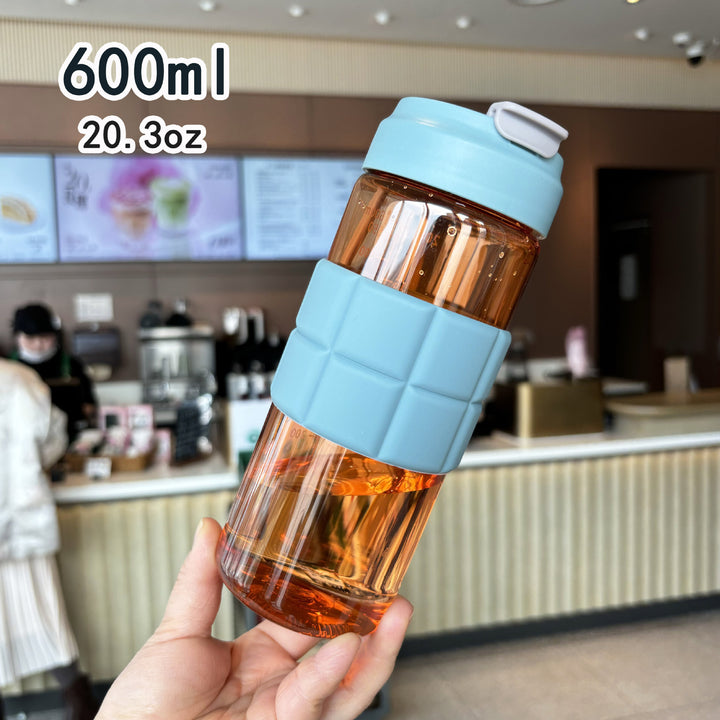 Women's transparent drinking bottle with non-slip silicone coating Stornfield
