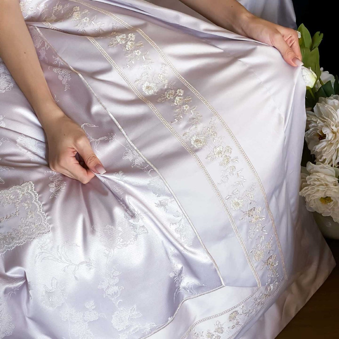 Luxury Satin Jacquard Embroidered Duvet Cover Bedding Set