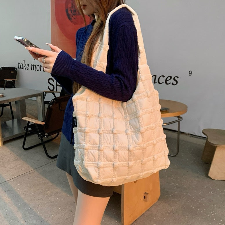 Quilted Soft Fabric Shoulder Bag
