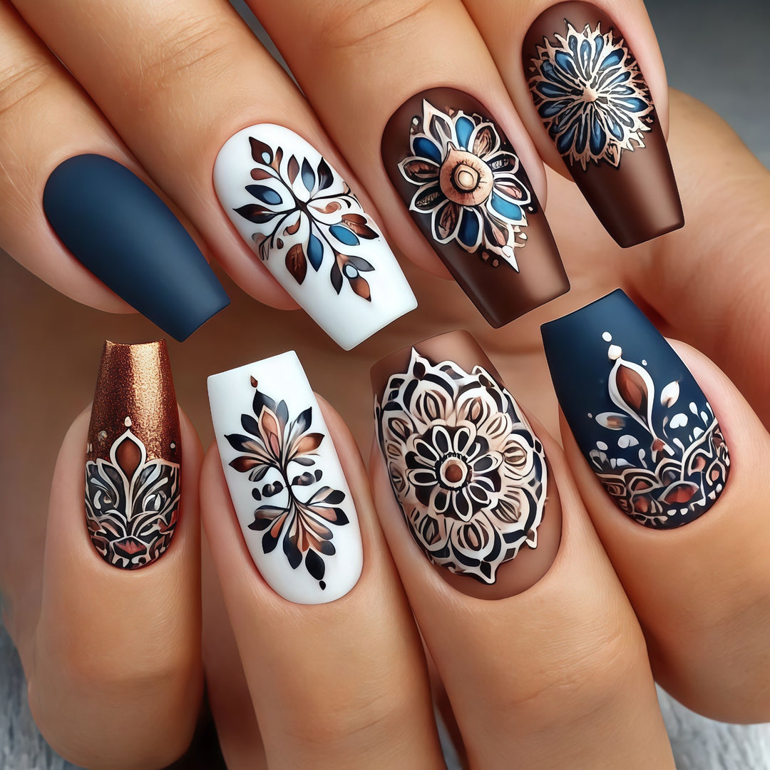 Artificial nails in elegant floral design Stornfield