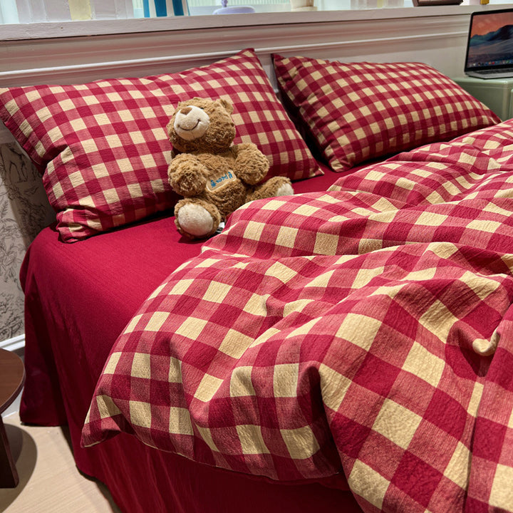 Cozy Checkered Duvet Cover Set