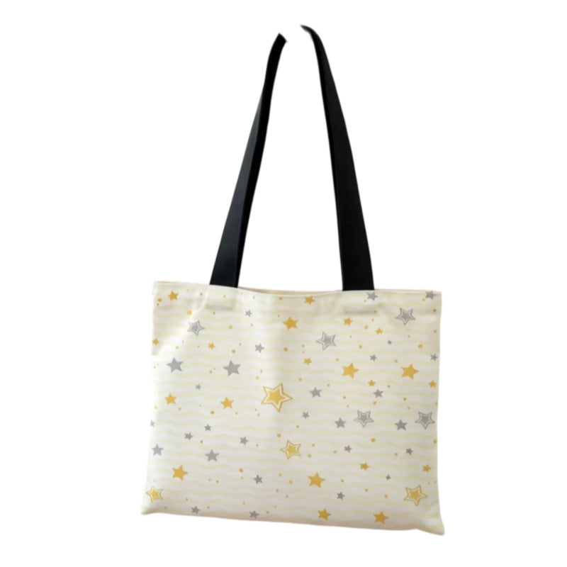 Elegant Star Patterned Canvas Tote Bag