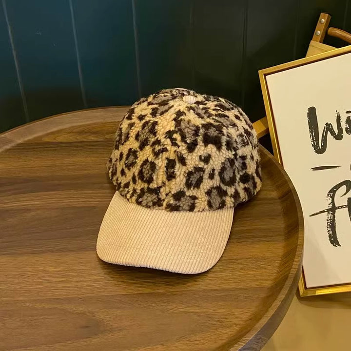Women's Leopard Print Fleece Baseball Cap Stornfield
