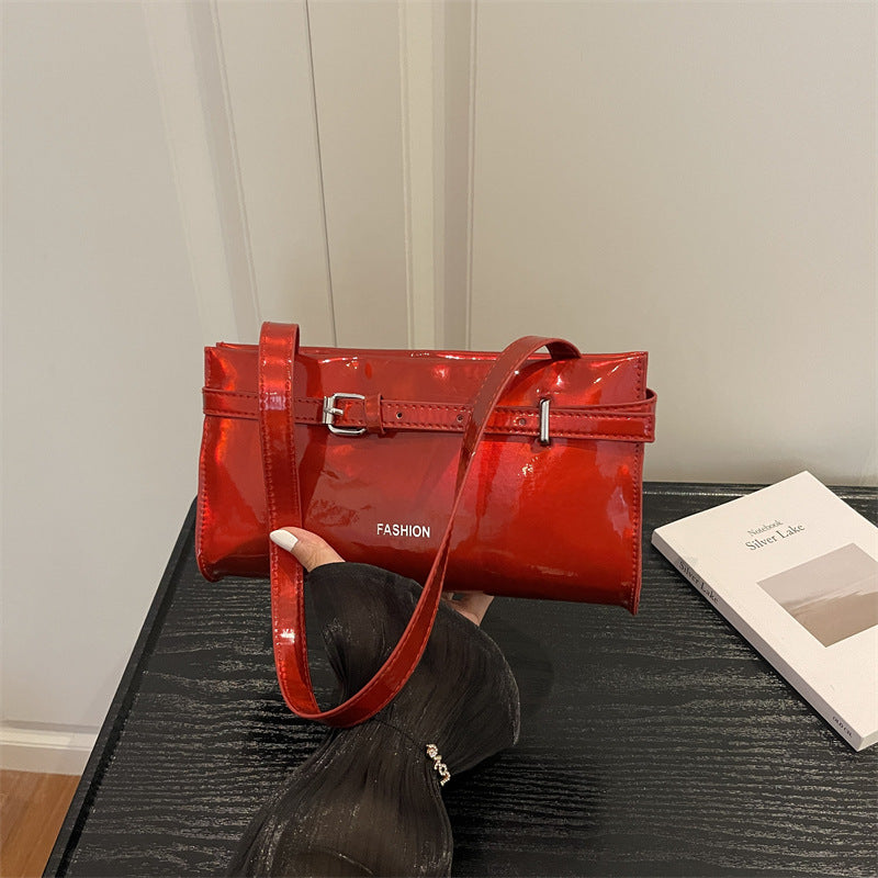 Elegant Patent Leather Handheld Clutch Bag