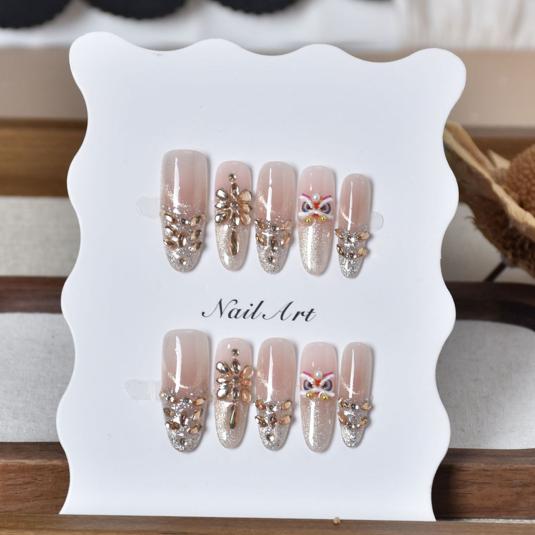 Crystal-Embellished Press-On Nail Extensions Stornfield