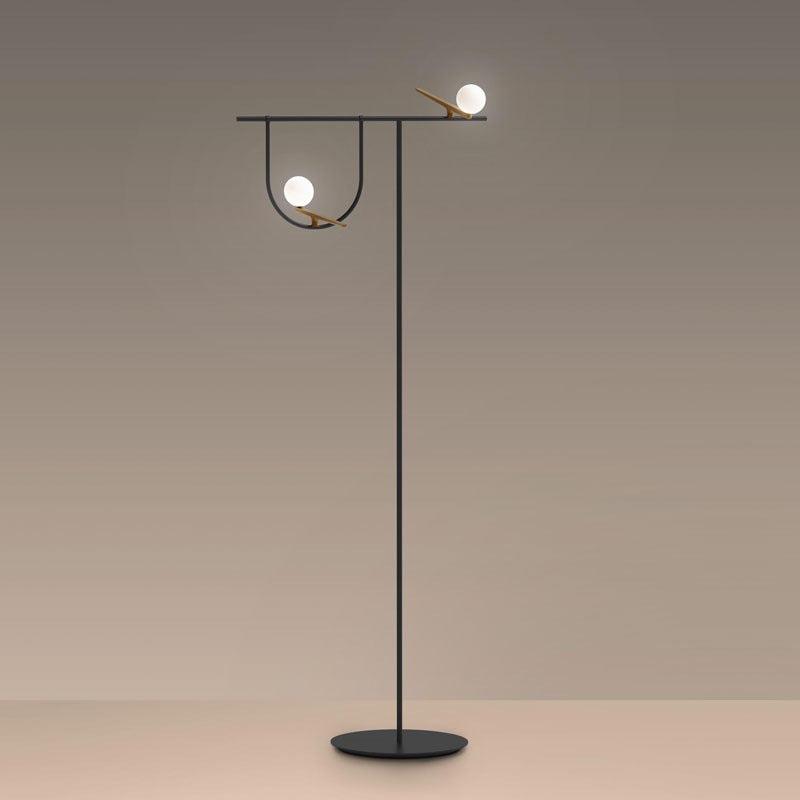 Modern Multifunctional Floor Lamp with Integrated Side Table